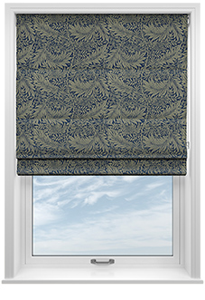 William Morris At Home Larkspur, Woven Indigo - Twist&Fit Roman Blind
